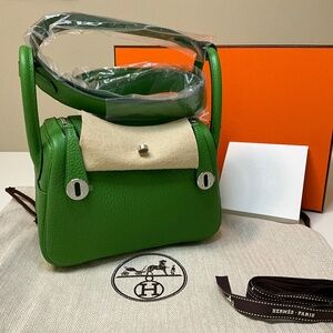 Hermes Mini Lindy Vert Yucca 20 PHW Green